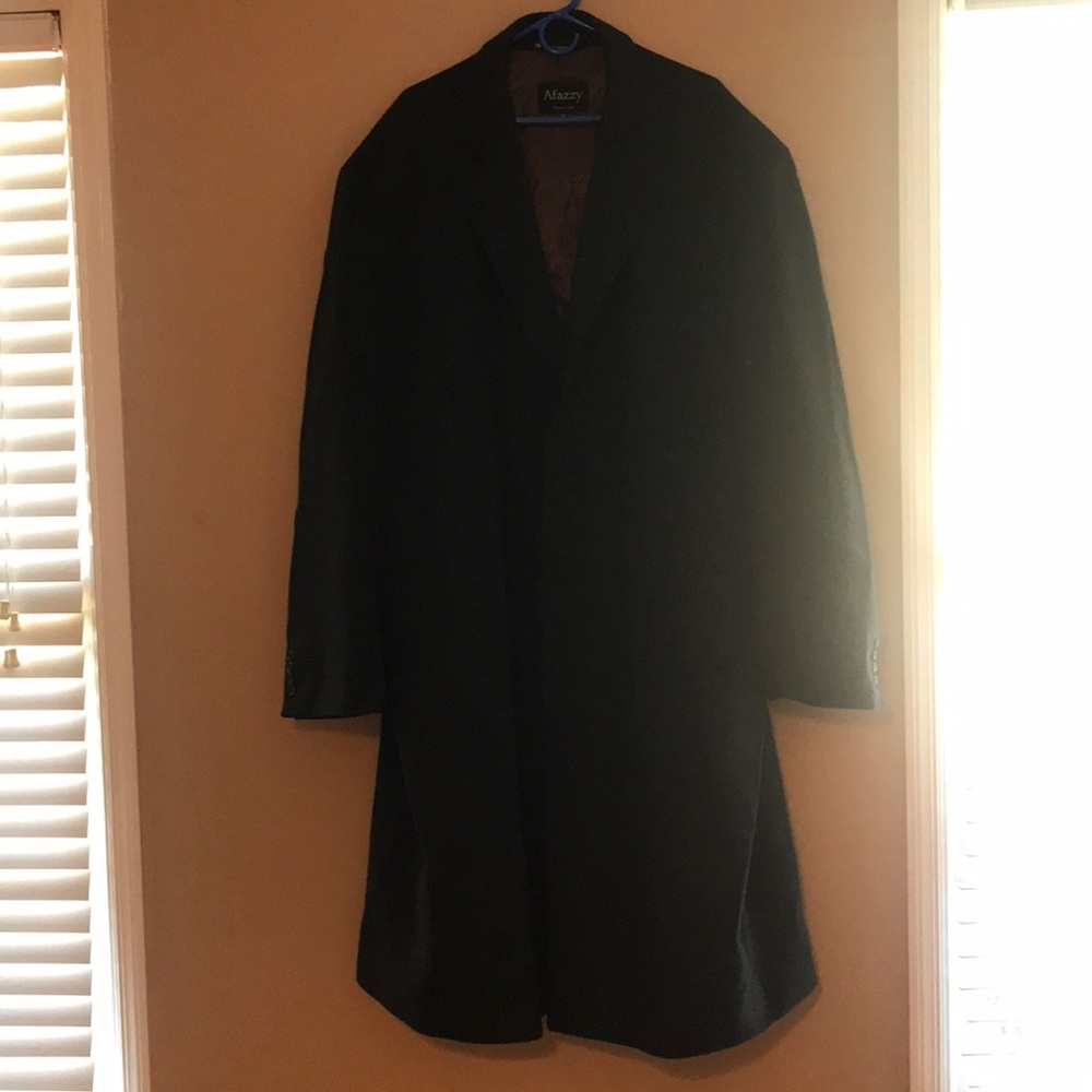 Men’s wool/cashmere blend full length dress coat.